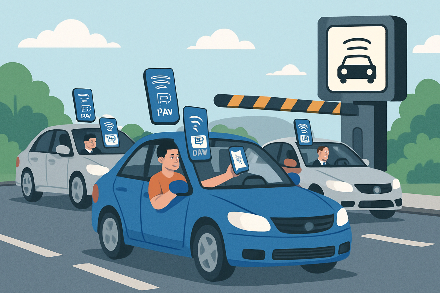 Commuters using smart payment for road access